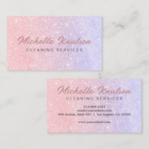 Carte De Visite Service de nettoyage de maison professionnel rose 