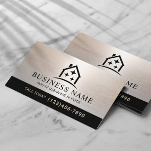 Carte De Visite Service de nettoyage de maison Rose Gold Housekeep