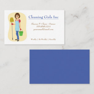 Carte De Visite Service De Nettoyage De Mop House Girl