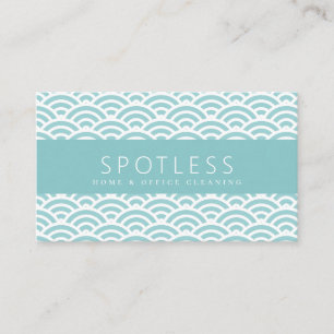 Carte De Visite Service de nettoyage de Motif moderne Turquoise Wa