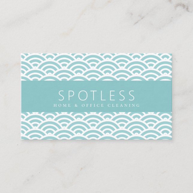 Carte De Visite Service de nettoyage de Motif moderne Turquoise Wa (Devant)