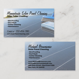 Carte De Visite Service de nettoyage de panneaux solaires et prote