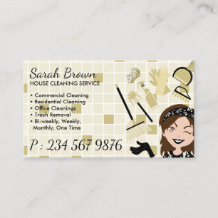 Carte De Visite Service de nettoyage de salle de bain beige ivoire