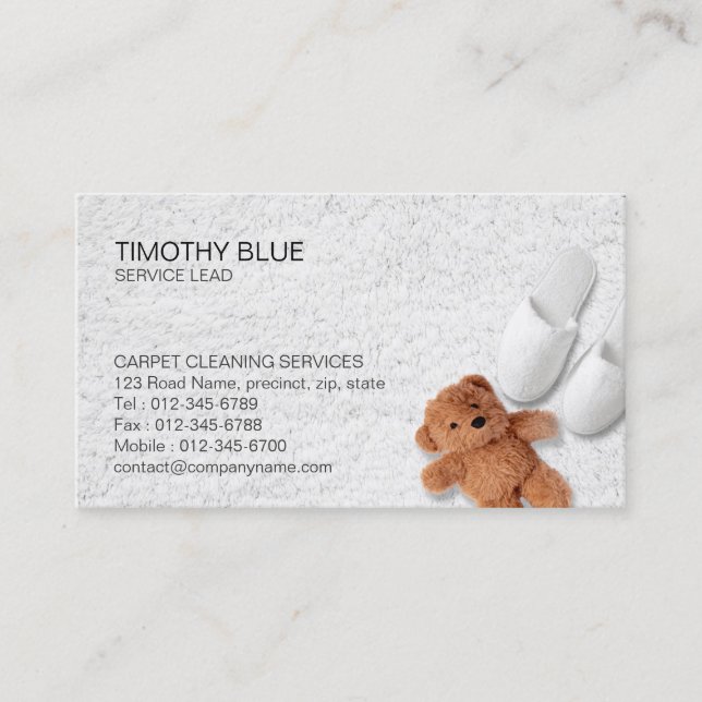 Carte De Visite Service de nettoyage de tapis (Devant)