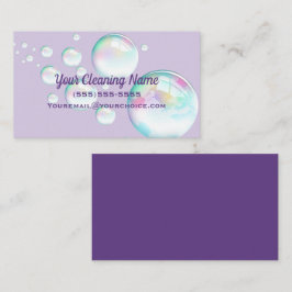 Carte De Visite Service de nettoyage des bulles mignonnes Lavande