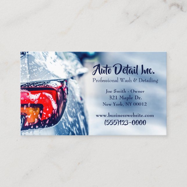 Carte De Visite Service de nettoyage des détails de l'intérieur au (Devant)