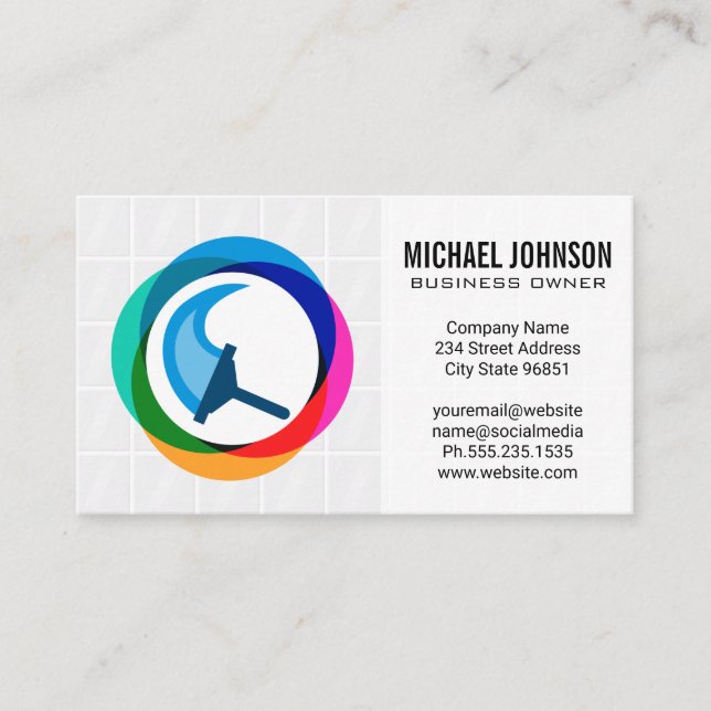 Carte De Visite Service de nettoyage des domestiques | Logo Squeeg (Devant)