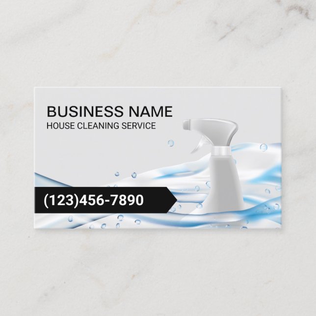 Carte De Visite Service de nettoyage des maisons Flux d'eau profes (Devant)