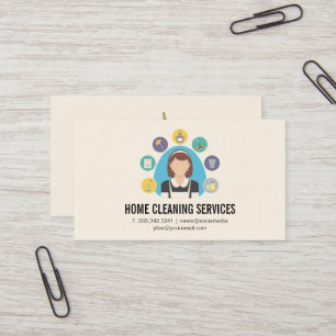 Carte De Visite Service de nettoyage des maisons   Travailleur de 