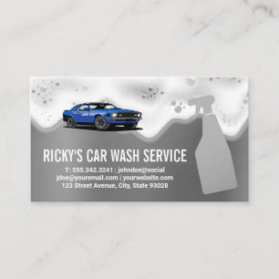 Carte De Visite Service de nettoyage des voitures   Bulles de savo