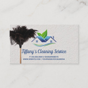 Carte De Visite Service de nettoyage   Duster   Logo de la maison