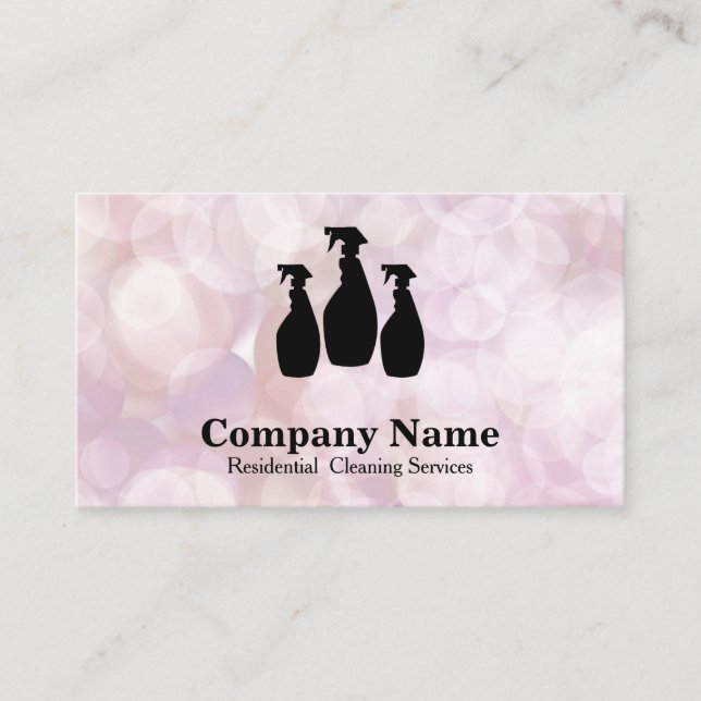 Carte De Visite Service de nettoyage élégant Parties scintillant A (Devant)