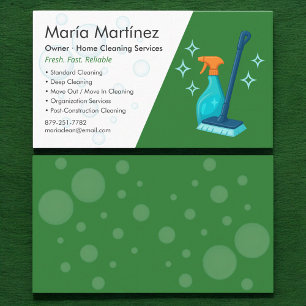 Carte De Visite Service de nettoyage Green Professional