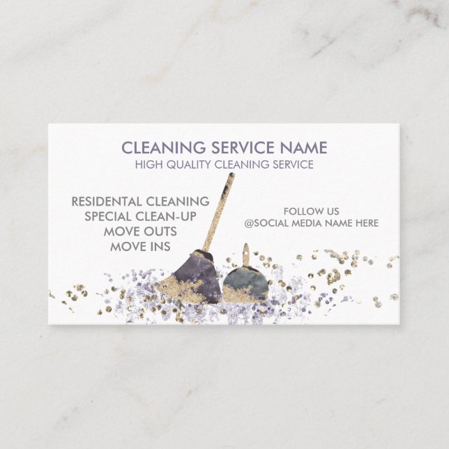Carte De Visite Service De Nettoyage Janitorial Sale (Devant)