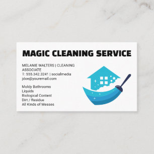 Carte De Visite Service de nettoyage   Logo de la maison de chambr