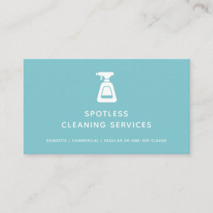 Carte De Visite Service De Nettoyage Maid Aqua Bleu Spray Bouteill