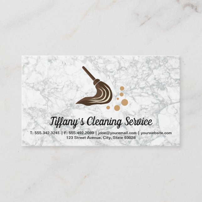 Carte De Visite Service de nettoyage | Maid | Boucles et bulles (Devant)