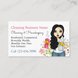 Carte De Visite Service De Nettoyage Maid Entretien Fleurs