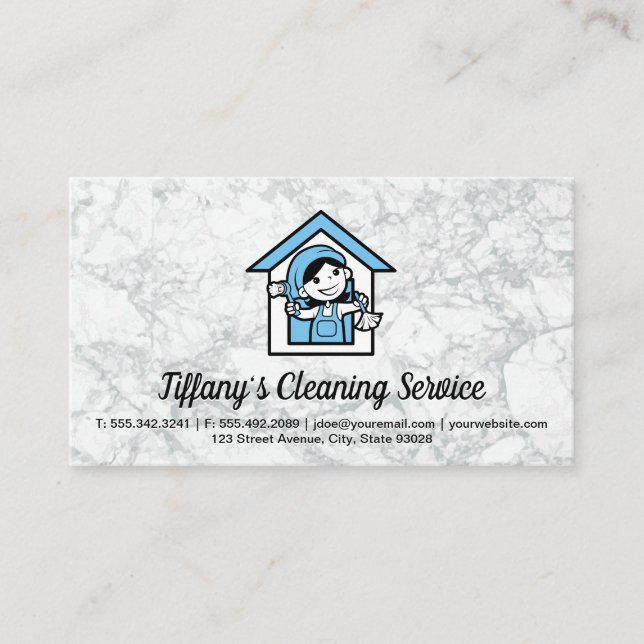 Carte De Visite Service de nettoyage | Maid | Femme de nettoyage (Devant)