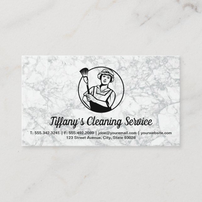 Carte De Visite Service de nettoyage | Maid | Lady Cleaner (Devant)