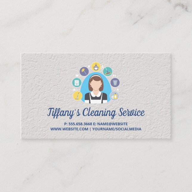 Carte De Visite Service de nettoyage | Maid | Maison Deep Clean (Devant)