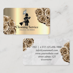 Carte De Visite Service de nettoyage Maison de femme de ménage ten