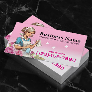 Carte De Visite Service De Nettoyage Maison Maid Rose Floral
