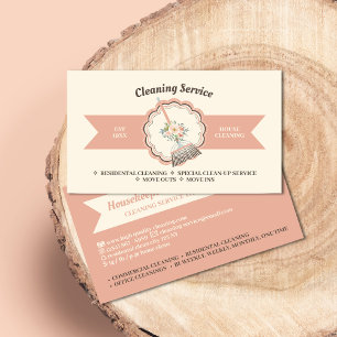 Carte De Visite Service de nettoyage ménagère serveuse concierge