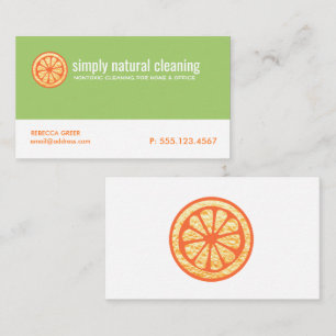 Carte De Visite Service de nettoyage naturel Éponge orange
