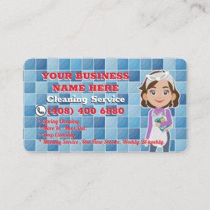 Carte De Visite Service De Nettoyage Personnalisé De Maison Janito