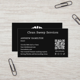 Carte De Visite Service de nettoyage personnalisé Modèle de travai