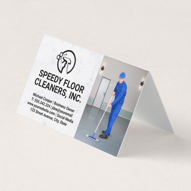 Carte De Visite Service de nettoyage | Planchers de nettoyage pour (Devant)