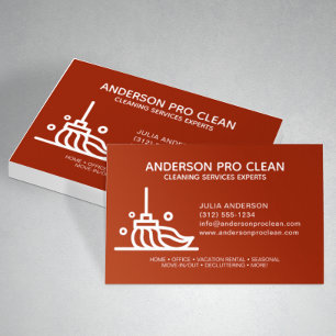 Carte De Visite Service de nettoyage Pro Home & Office Crimson Red