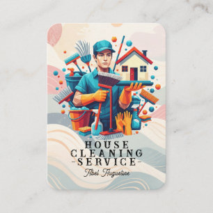 Carte De Visite Service de nettoyage professionnel de maison ménag