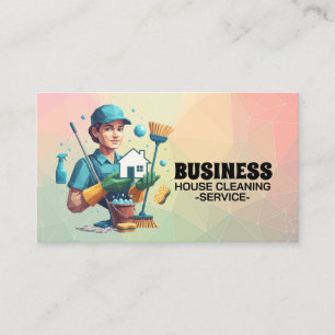 Carte De Visite Service de nettoyage professionnel de maison Ménag