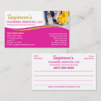 Carte De Visite Service de nettoyage professionnel/entretien ménag