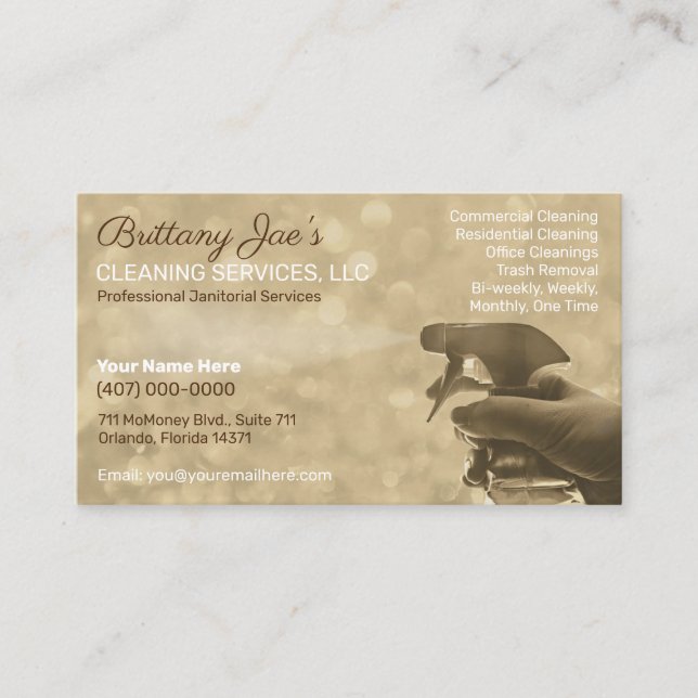 Carte De Visite Service de nettoyage professionnel/entretien ménag (Devant)