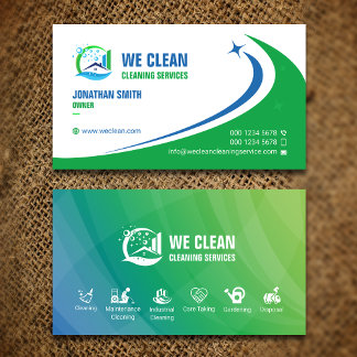 Carte De Visite Service de nettoyage professionnel, jardinage, éli