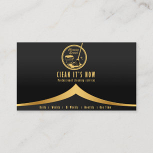 Carte De Visite service de nettoyage professionnel maid or et noir