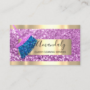 Carte De Visite Service de nettoyage professionnel Maid Pink Gold