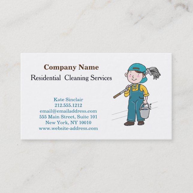 Carte De Visite Service de nettoyage professionnel moderne (Devant)