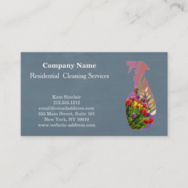 Carte De Visite Service de nettoyage professionnel moderne Bouteil (Devant)