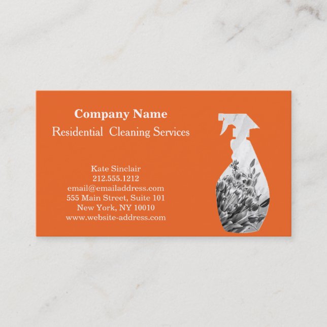 Carte De Visite Service de nettoyage professionnel moderne Spray b (Devant)