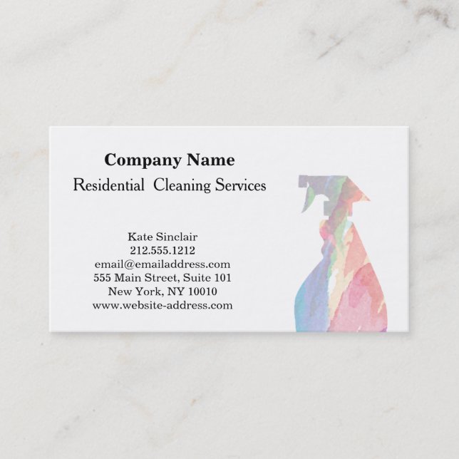 Carte De Visite Service de nettoyage professionnel moderne Spray b (Devant)