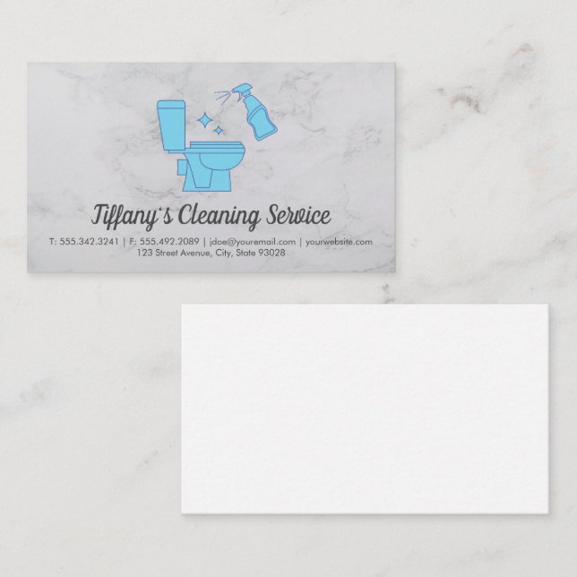 Carte De Visite Service de nettoyage | Pulvérisateur de toilettes  (Devant / Derrière)