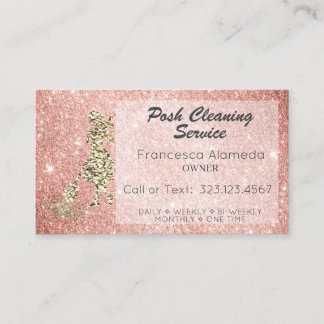 Carte De Visite Service de nettoyage Rose Gold Parties scintillant