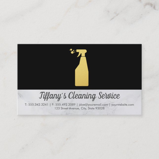 Carte De Visite Service de nettoyage | Spray nettoyant pour femme  (Devant)