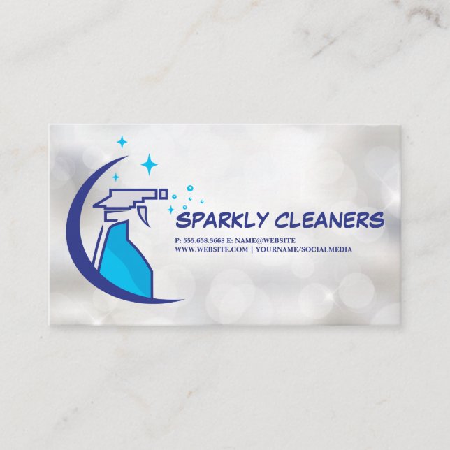 Carte De Visite Service de nettoyage | Vaporisateur à bouteille (Devant)