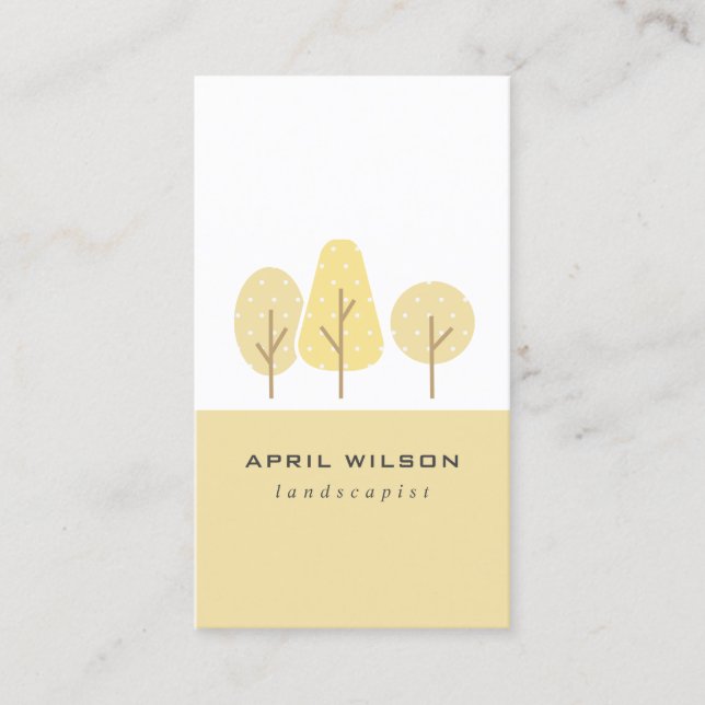 CARTE DE VISITE SERVICE DE PAYSAGE TRIO EN ARBRE JAUNE CUTE (Devant)