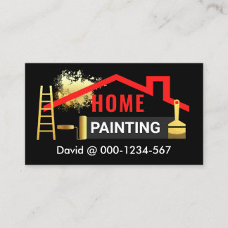Carte De Visite Service de peinture de toiture rouge